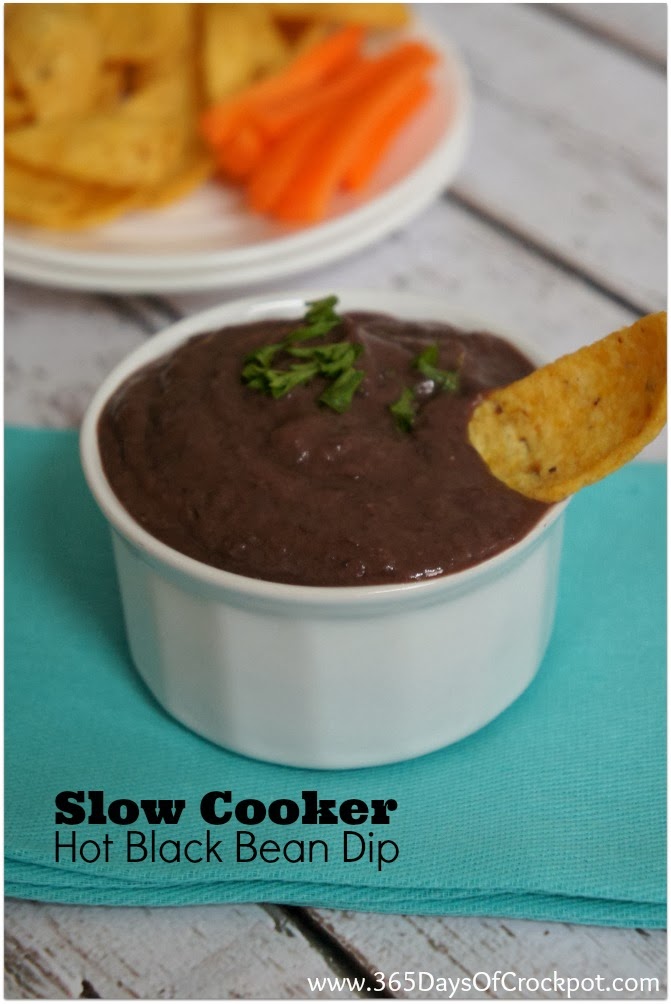 Easy CrockPot recipe for warm black bean dip...you can use this in place of refried beans #crockpot #slowcooker #beans #meatless #vegetarian