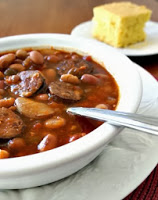 Recipe for Slow Cooker Smokey 15 Bean Soup with Sausage #soup #easydinner #crockpotrecipe