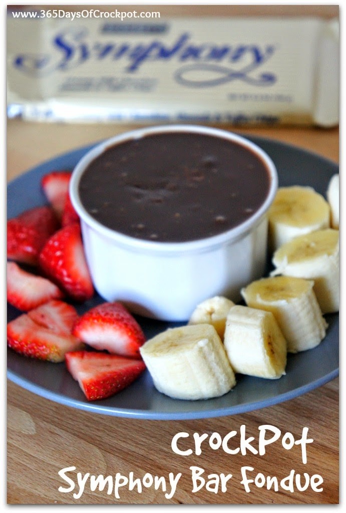 CrockPot Symphony Bar Fondue (2 ingredients to heaven in your mouth) #chocolate #dessert