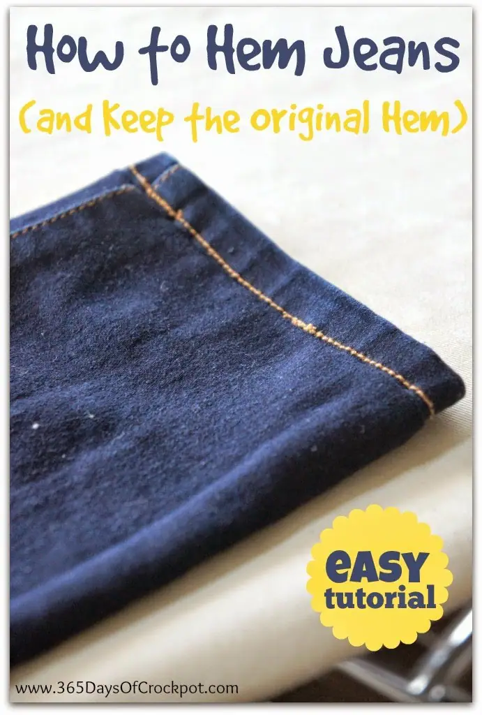 How to Hem Jeans and Keep the Original Hem--EASY tutorial that only takes about 15 minutes total!