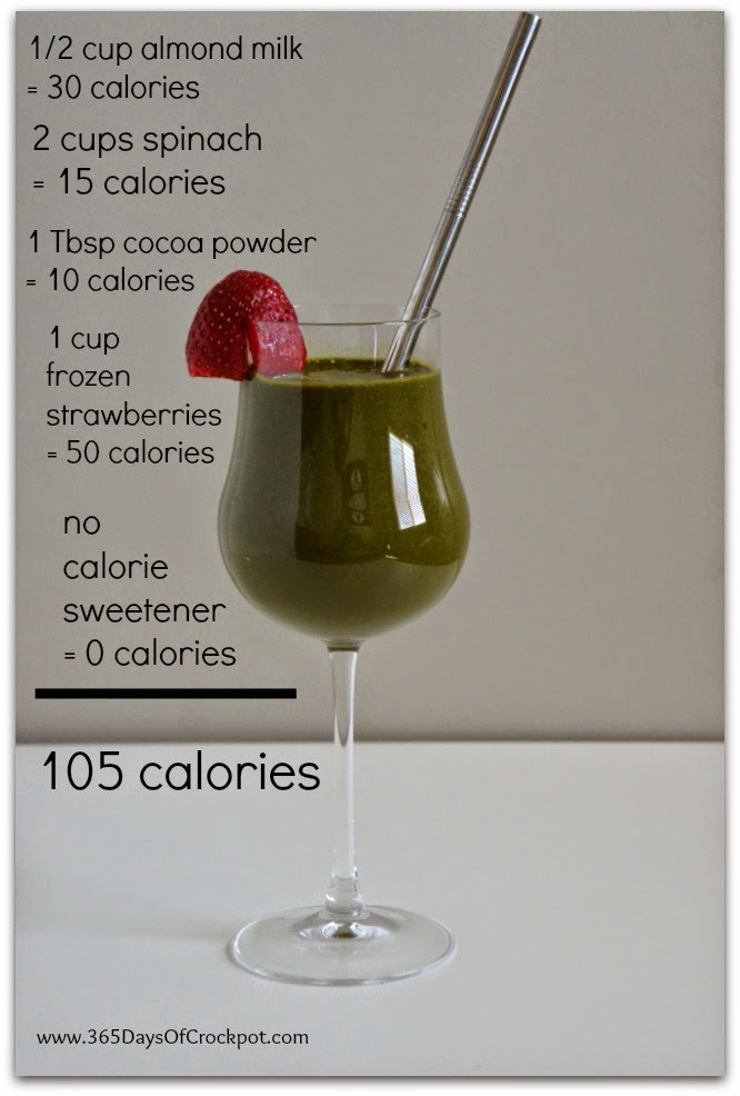yummy chocolate and strawberry smoothie for only 105 calories 