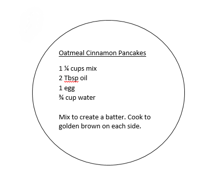 oatmeal cinnamon pancake mix printable label for mason jar