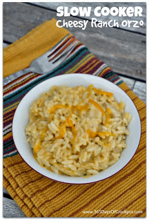 Recipe for Slow Cooker Cheesy Ranch Orzo #crockpotrecipe #easydinner #meatlessmonday