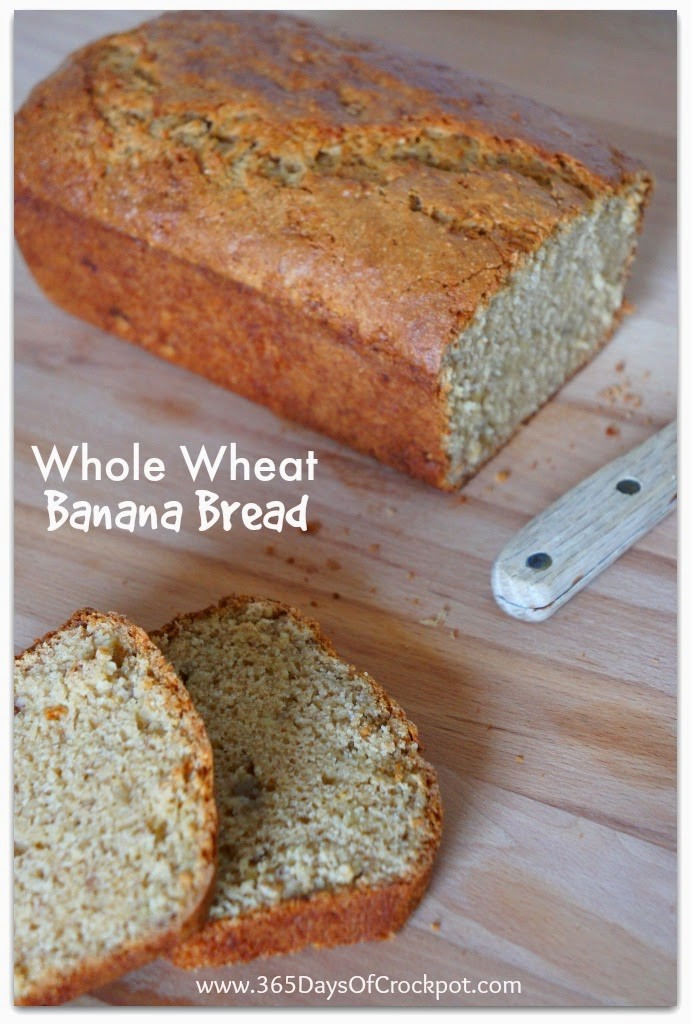 Whole Wheat Banana Bread Recipe from www.365daysofcrockpot.com #bananabread 