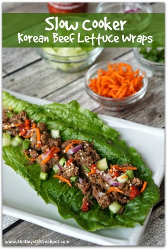 {Easy} Slow Cooker Korean Beef Lettuce Wraps