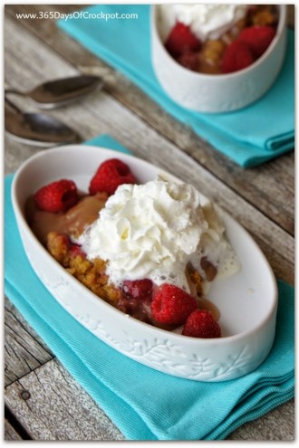 CrockPot Raspberry Vanilla Pudding Cake