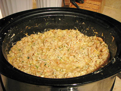 White chicken chili recipe in the slow cooker