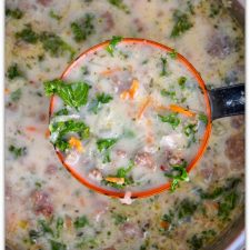 Slow Cooker Parmesan, Sausage and Kale Soup