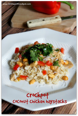 CrockPot Coconut Chicken Haystacks Recipe #recipe #easydinner #crockpot #slowcooker