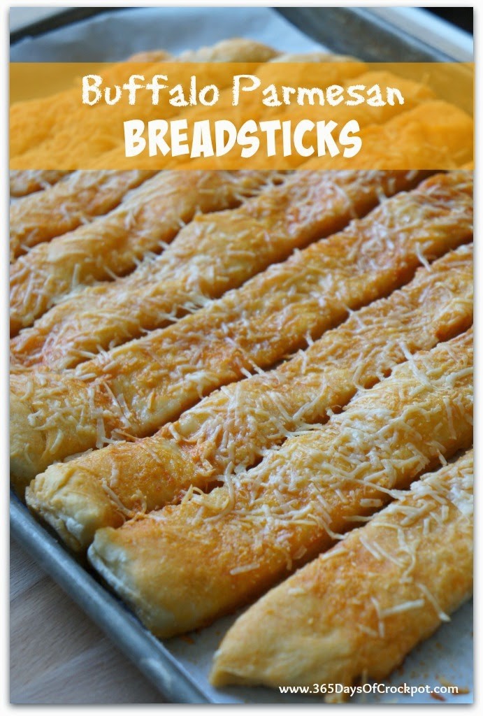 Super fast and easy recipe for buffalo parmesan breadsticks.  They are so addicting!