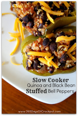 Recipe for Slow Cooker Quinoa and Black Bean Stuffed Peppers