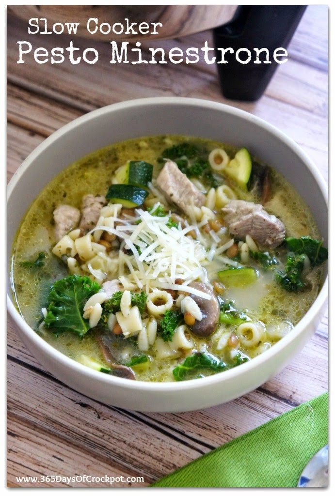 Slow Cooker Verde Minestrone Soup--this is seriously so amazing!  Fairly healthy too!