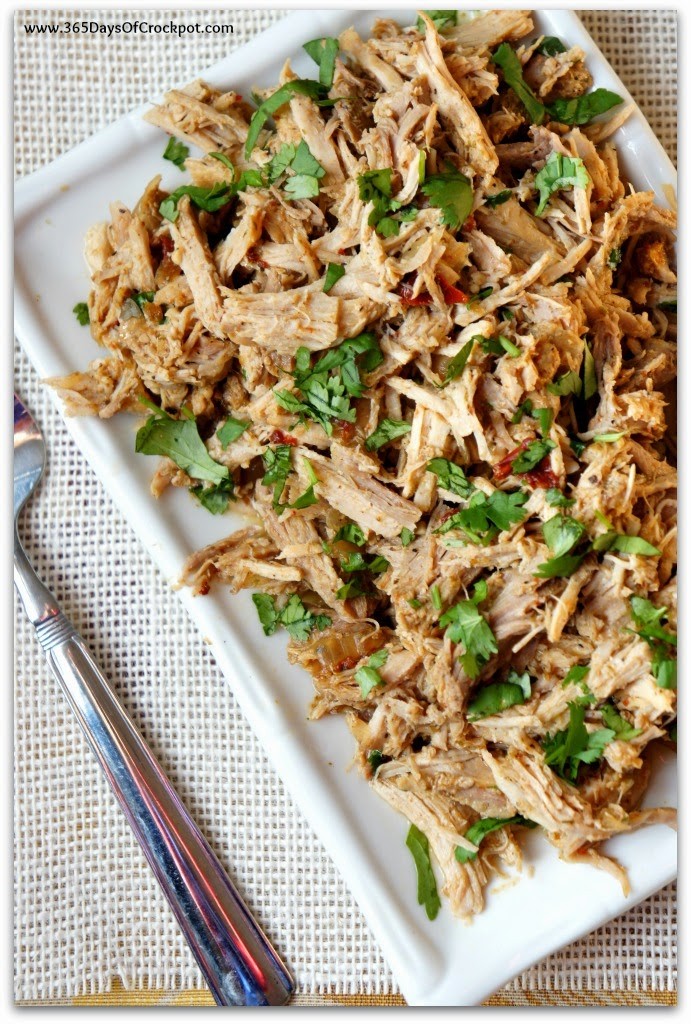 Easy recipe for crockpot Chipotle Shredded Pork.  Great for salads, tacos, or sandwiches!