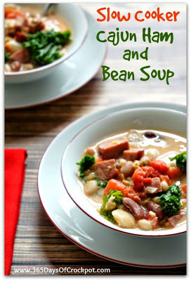 Recipe for CrockPot Cajun Ham and 15 Bean Soup #easydinner #crockpotrecipe #slowcooker #beans 