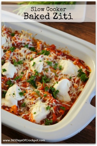 Slow Cooker Baked Ziti with Pepperoni