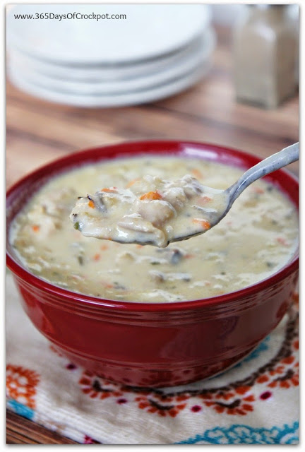 This thick and creamy wild rice and chicken soup is a crowd pleaser!