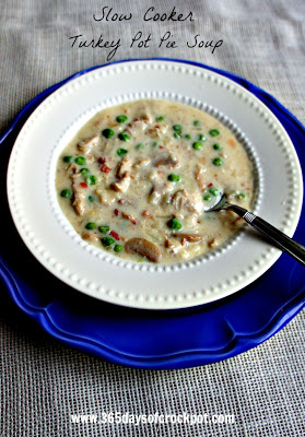 Crockpot Recipe for Turkey Pot Pie Soup...this is a perfect way to use up your turkey leftovers!  #slowcooker #soup #thanksgiving #crockpot