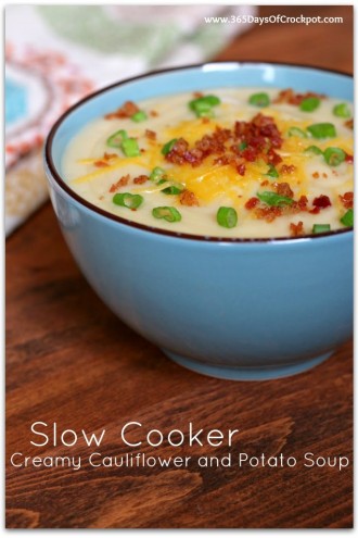Slow Cooker Creamy Cauliflower and Potato Soup