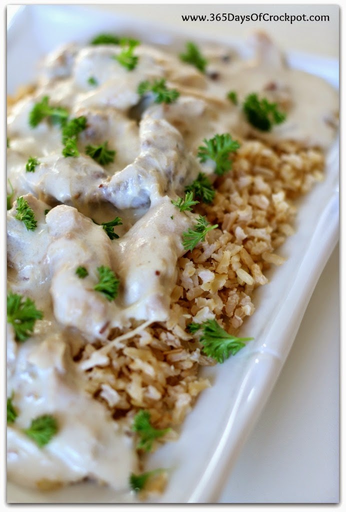 Serve this crockpot creamy chicken and sausage for dinner this week...everyone loves it!