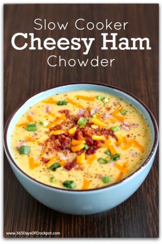 Slow Cooker Cheesy Ham and Potato Chowder