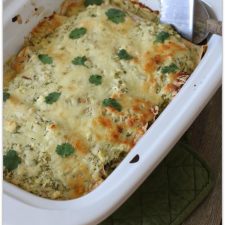 Shredded Beef Enchiladas with Green Enchilada Sauce