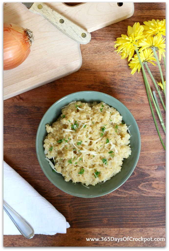 Crockpot Risotto made with made with quinoa instead of rice...healthier and just as tasty!