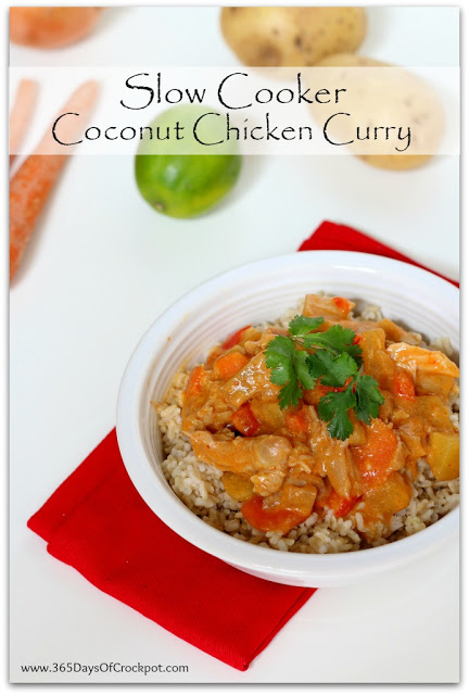 Easy slow cooker recipe for coconut chicken curry--restaurant quality!