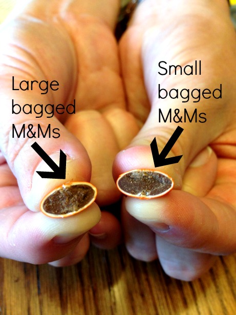 I found a mini-mini m&m in a bag of mini m&m's. Normal sized m&m