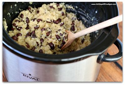 Slow Cooker Coconut Quinoa and Black Beans is a super simple side dish to go with your favorite grilled meats this summer or eat it as the main dish!