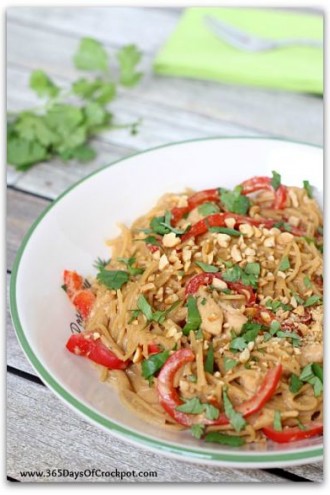 Slow Cooker Thai Chicken and Noodles