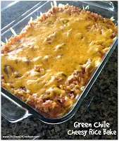 Green Chile Cheesy Rice Bake...what we make when we don't know what else to make. It's easy and delicious. #easydinner