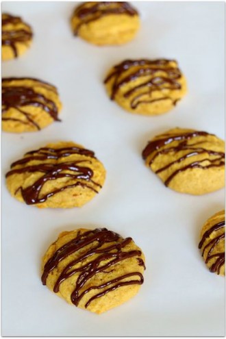 Chocolate Drizzled Pumpkin Cookies