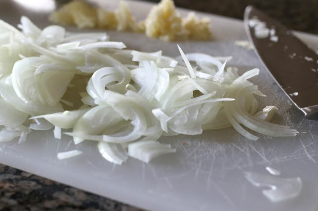 julienned onions--little half moon slices