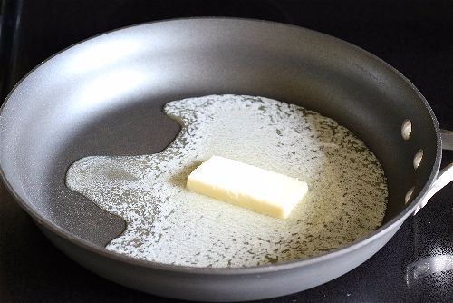 butter melted over low heat for a roux