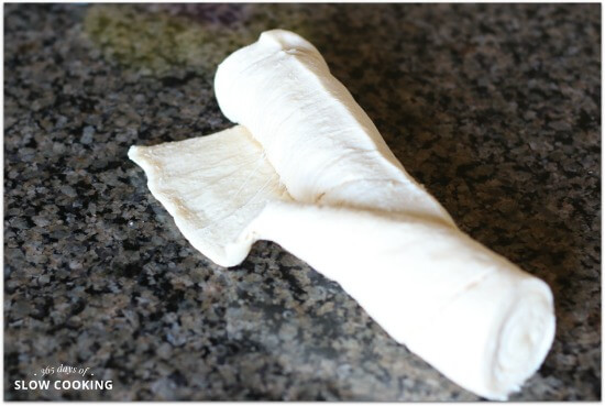 Unroll the Pillsbury crescent roll dough