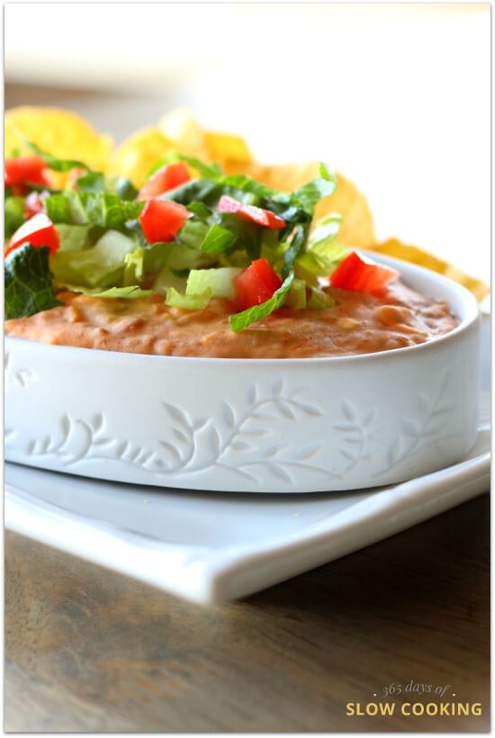 Creamy and cheesy slow cooker bean dip recipe