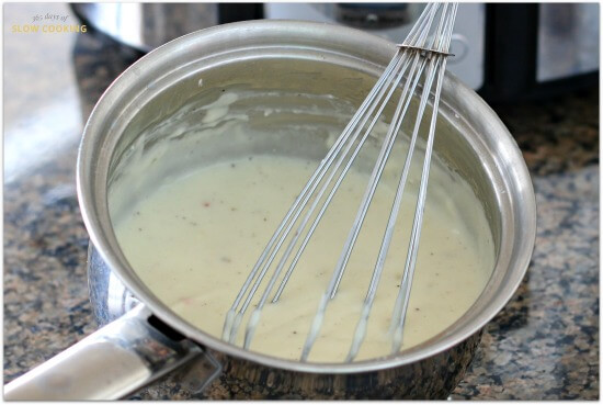 homemade white cheese sauce--great for vegetables and nachos