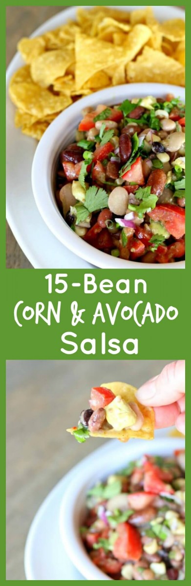 15 Corn, Bean and Avocado Salsa--the perfect picnic or potluck food. Super addicting and really easy to make too. 