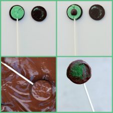 Chocolate Covered Mint Oreo Pops