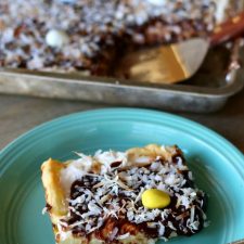 Coconut Cream Eclair Dessert with Chocolate Ganache