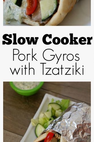 Slow Cooker Pork Gyros with Cucumber Yogurt Sauce
