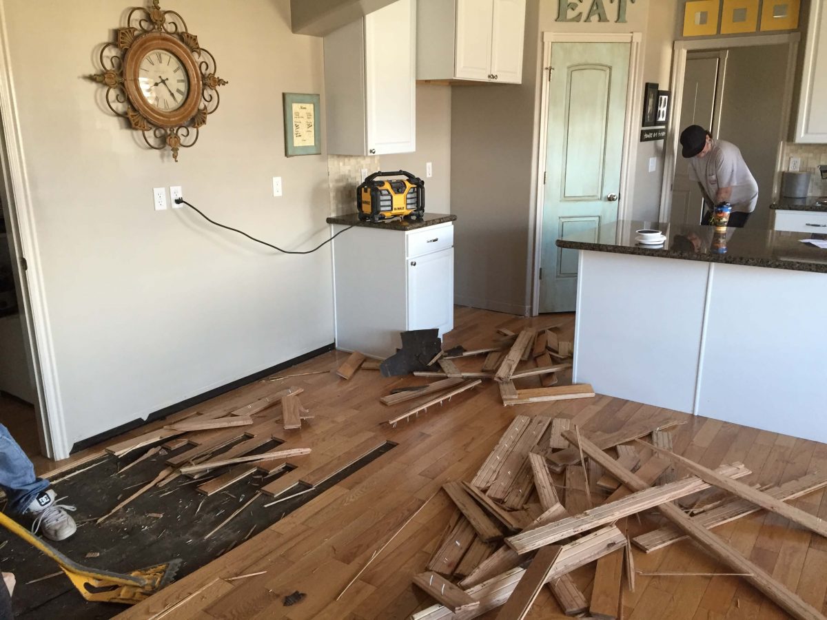 tearing out wood floors
