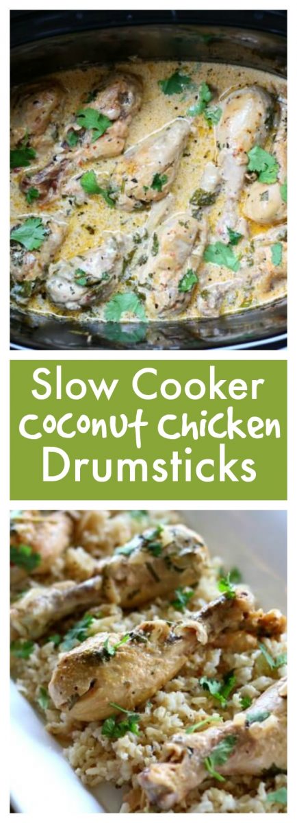 slow cooker coconut chicken drumsticks with cilantro