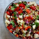 wheat berry salad with black beans, jicama and cilantro