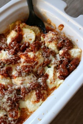 Slow Cooker Zucchini Noodle Lasagna