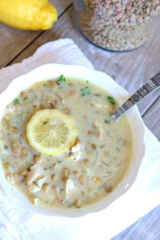 Instant Pot Lentil Lemon Chicken Soup