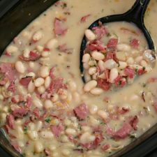 Slow Cooker White Bean and Pastrami Soup