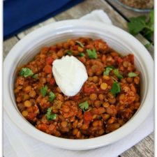 Slow Cooker Turkey lentil chili