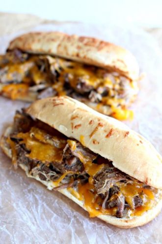 Instant Pot Beef and Cheddar Sandwiches