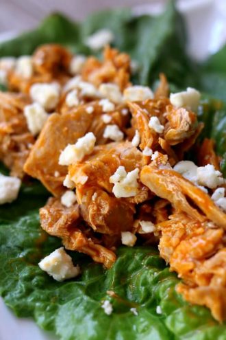 Slow Cooker Buffalo Chicken Lettuce Wraps